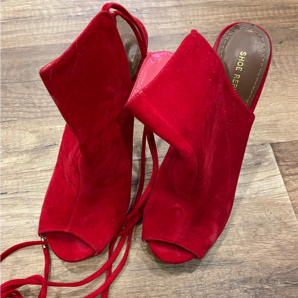 Red Tie Up Heels